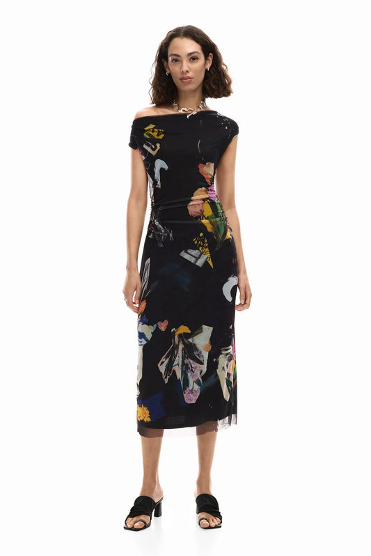 MIDI COLLAGE DRESS