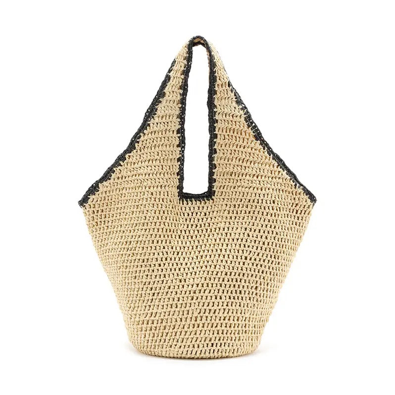 Kayla Straw Tote, Tan