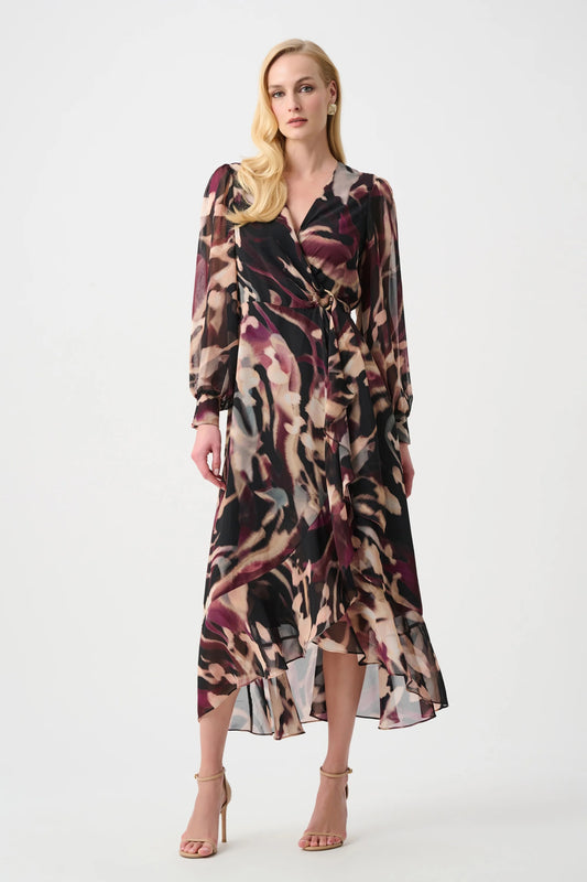 Chiffon Plum Wrap Dress