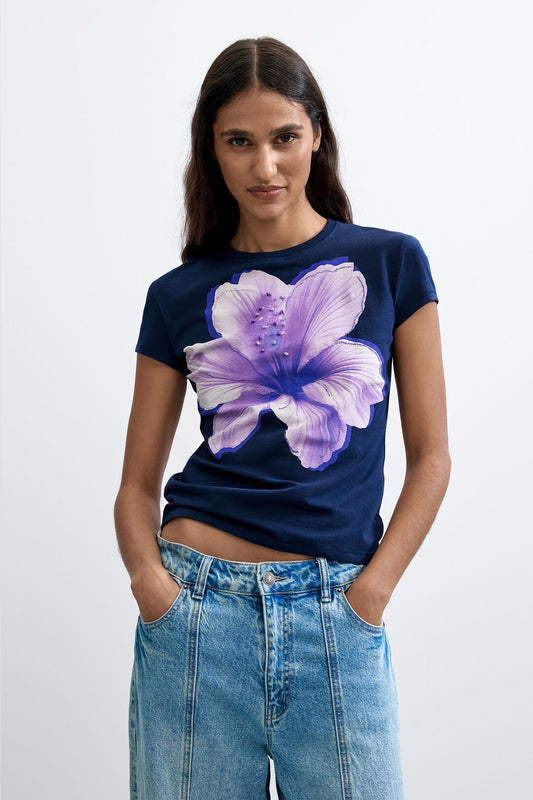 Bloom Tee Navy