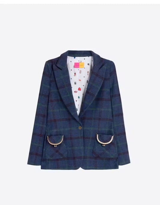 Azulado Cuadro Blazer