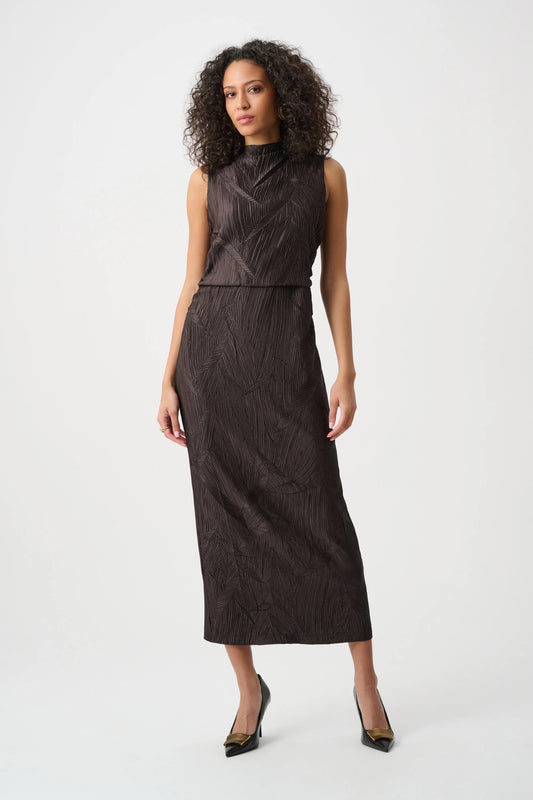 Satin Sleeveless Dress Mocha