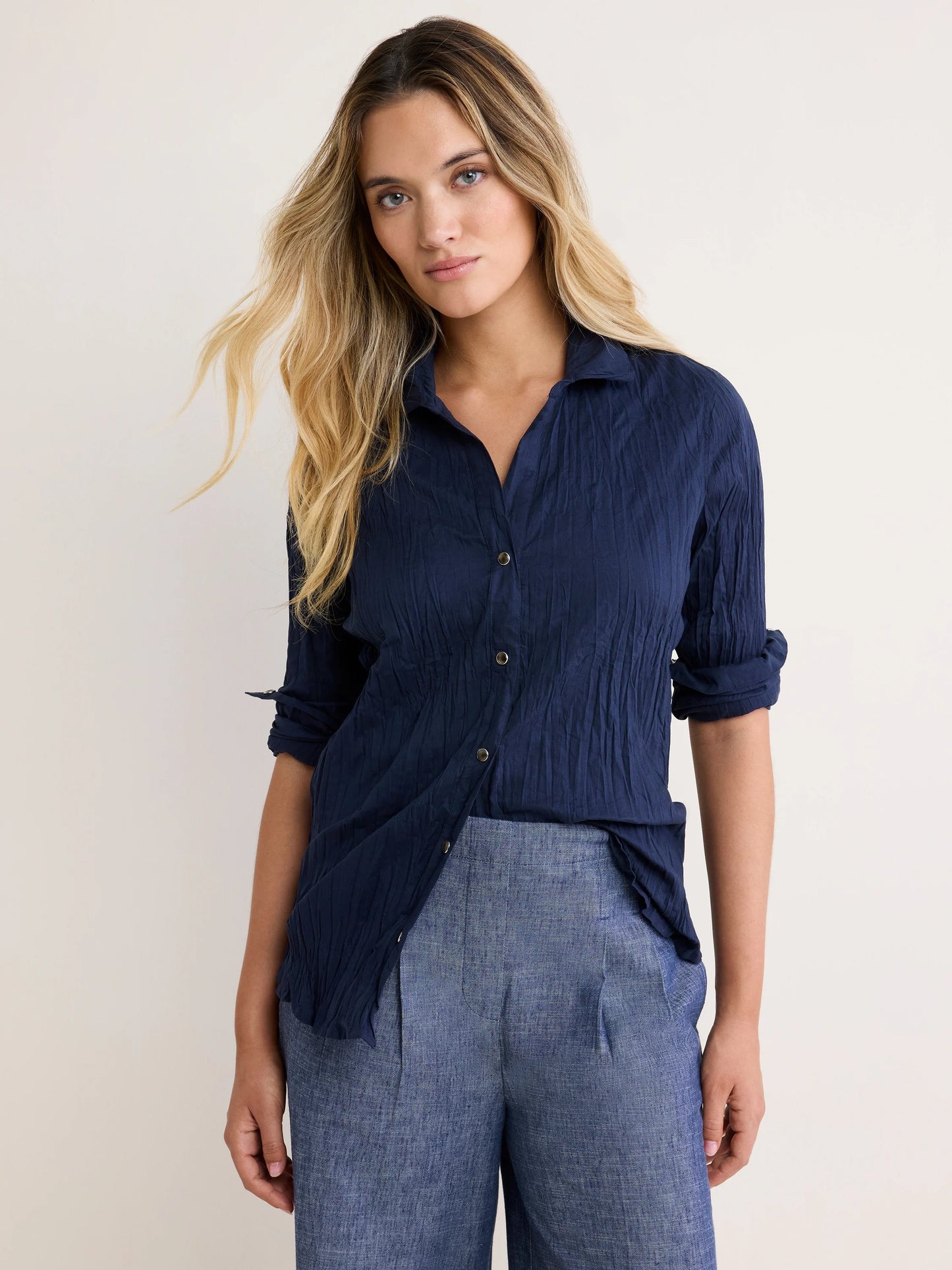 Crinkle Shirt Navy