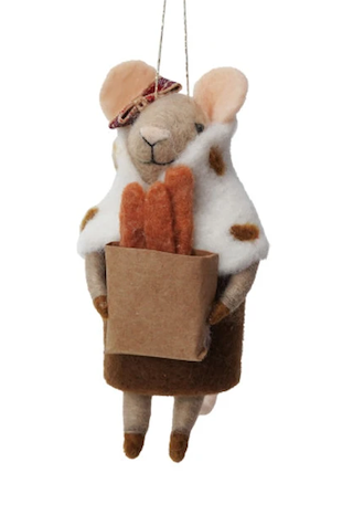 Wool Felt Mouse Ornament, 4 Styles