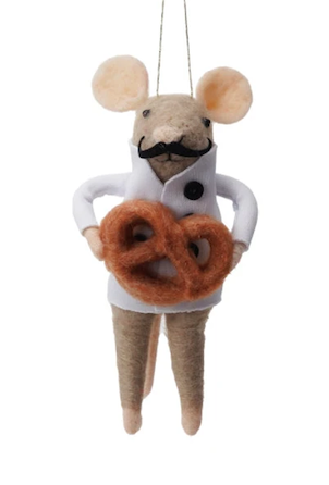 Wool Felt Mouse Ornament, 4 Styles