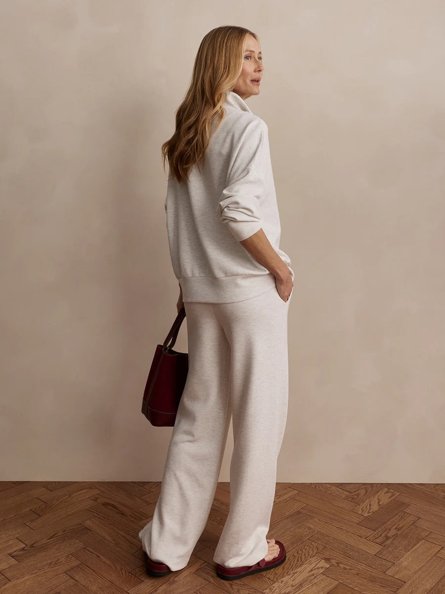 Hawley Half Zip Sweat ivory Marl