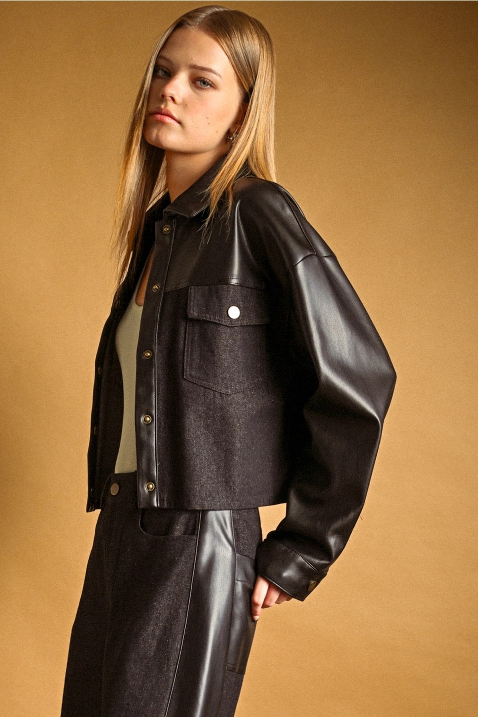 Cropped Moto Jacket