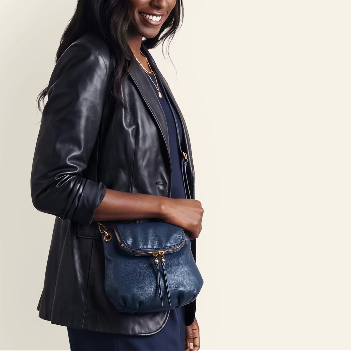 Fern Zip-Flap Crossbody Navy