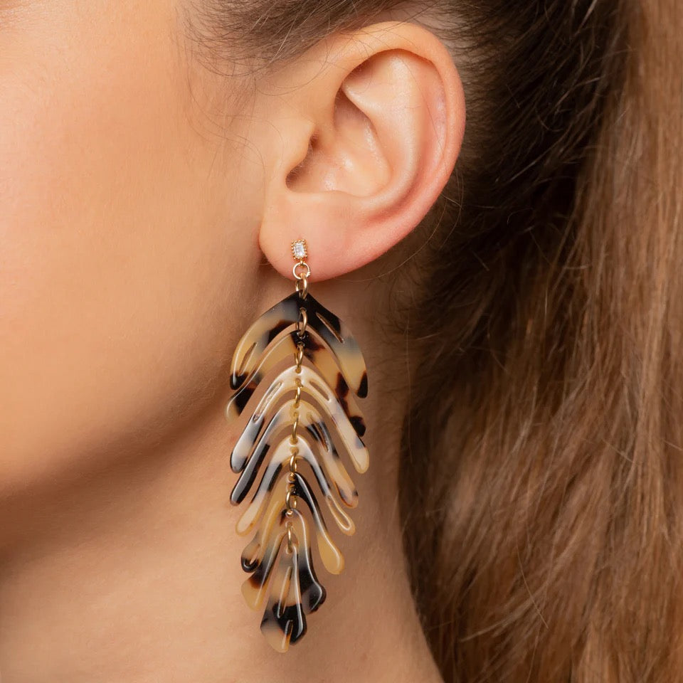 Plume Earrings Tortoise