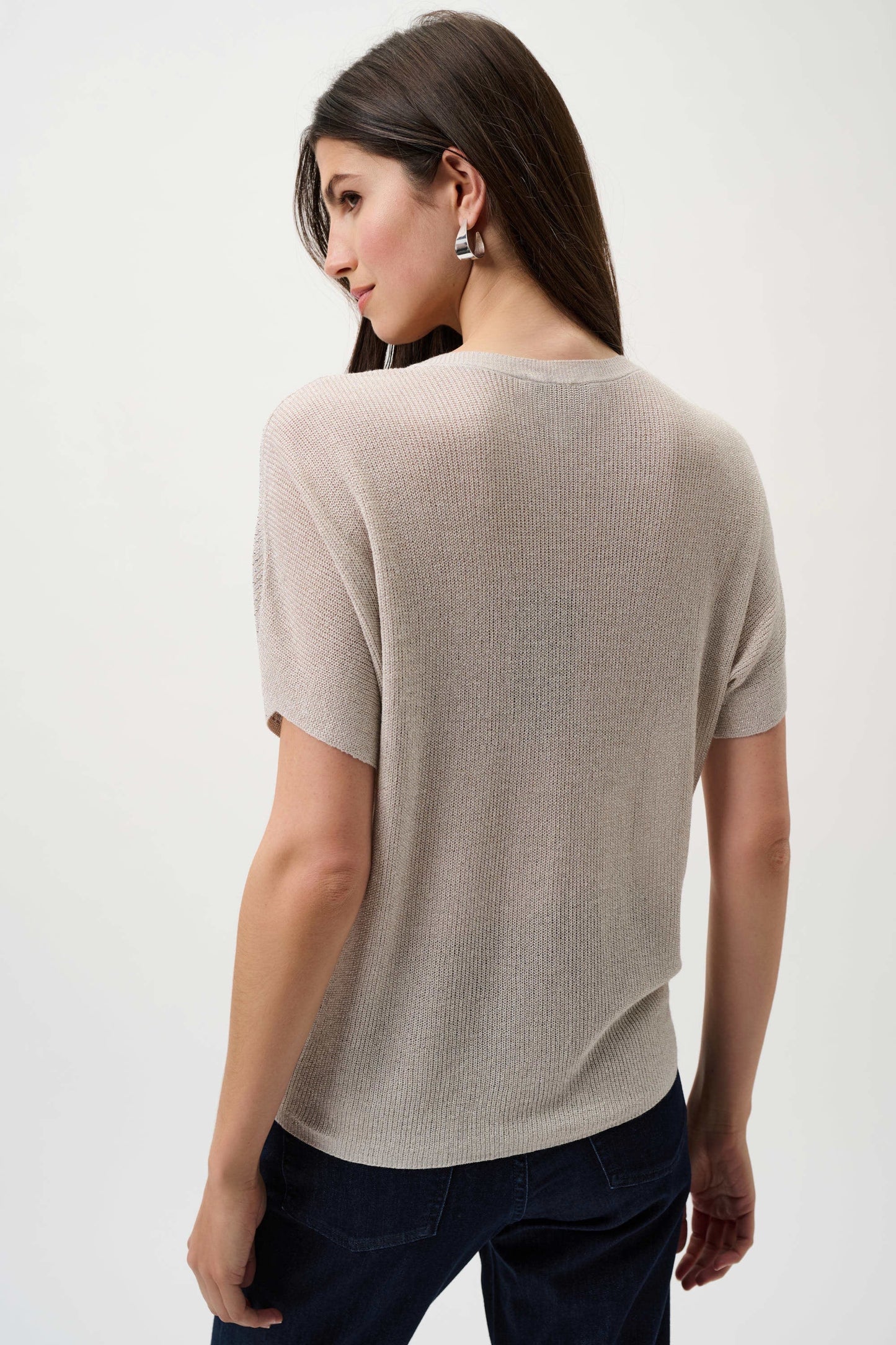 Knit Rhinestone Shirt/Moonstone