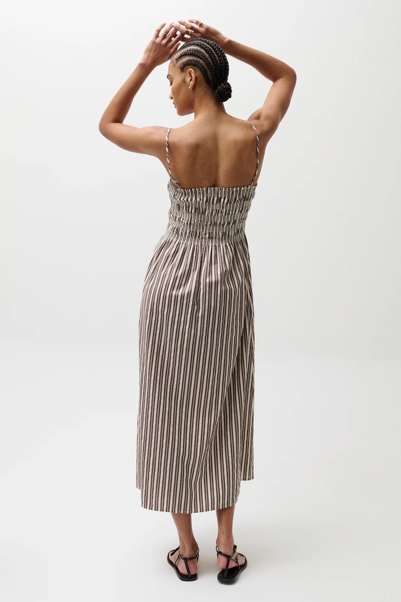 Bianca Dress, Brown Stripe