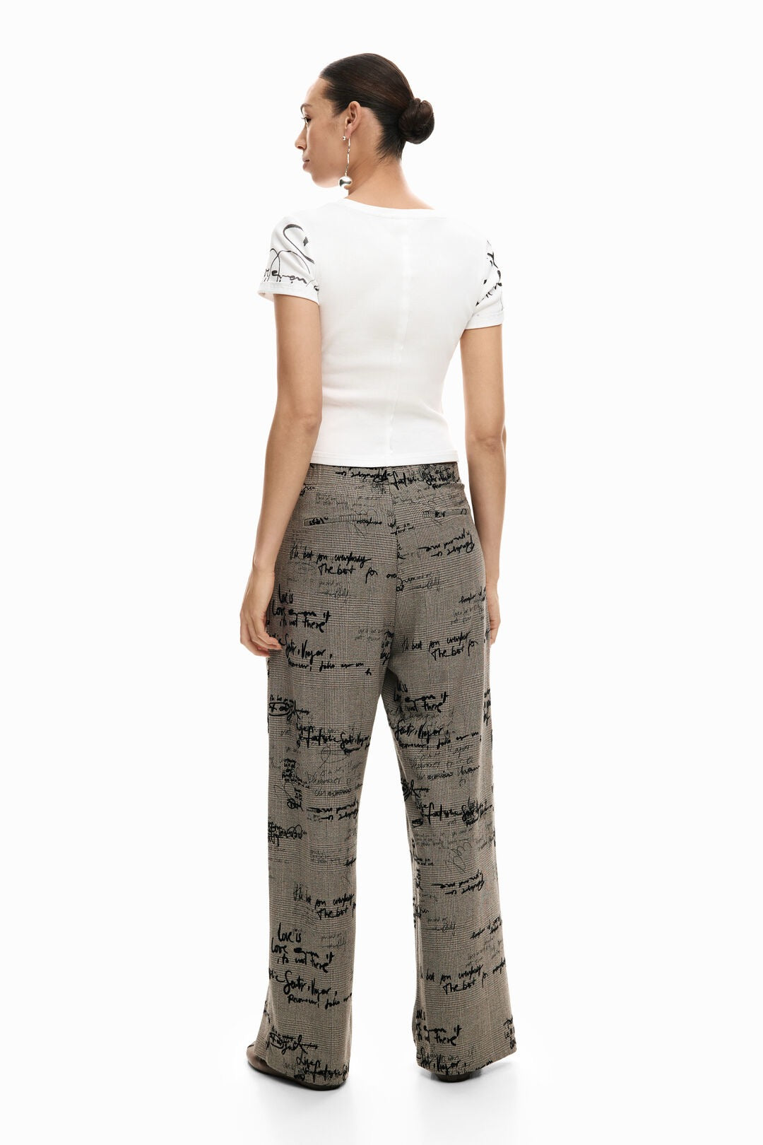 Plaid Lettering Trouser