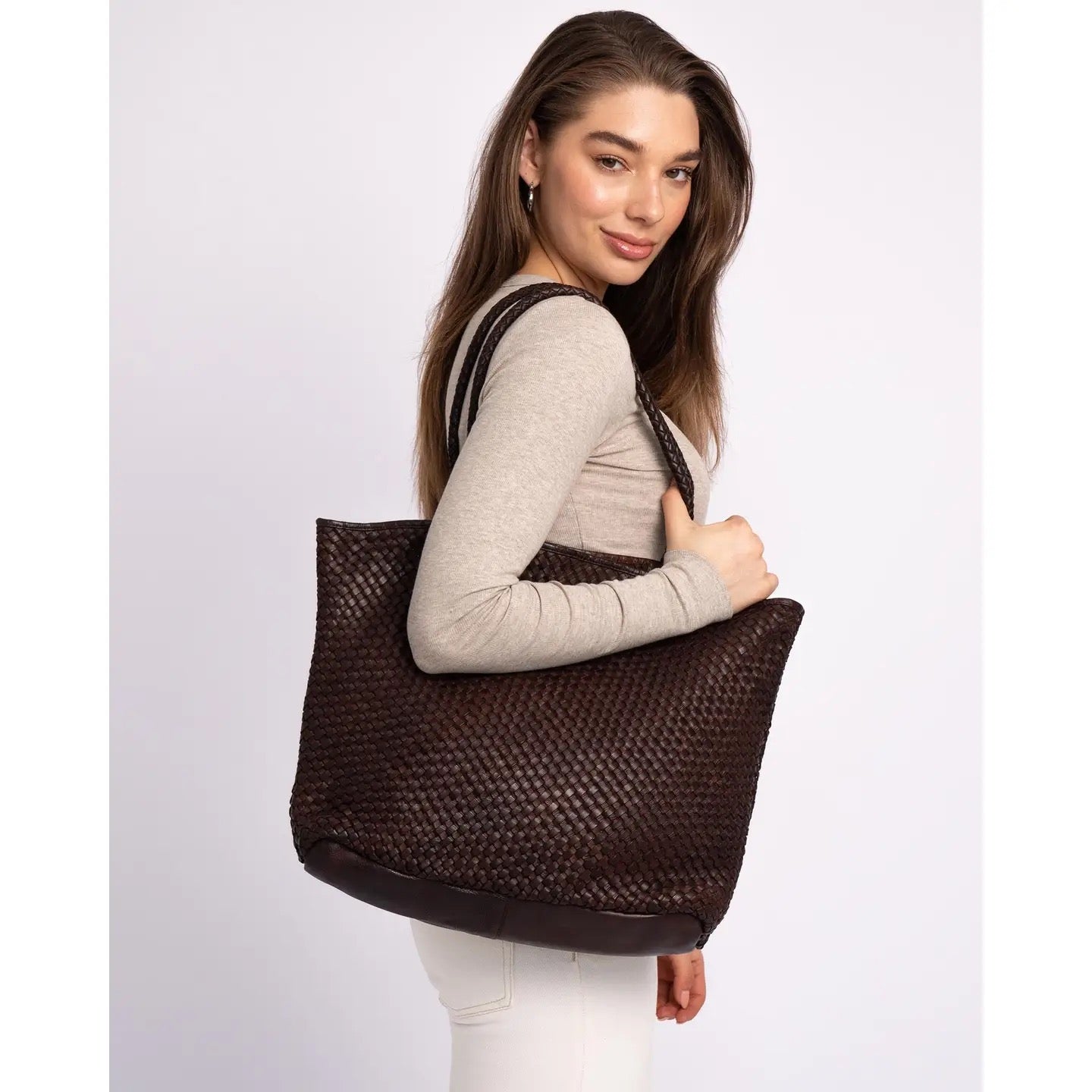 Taylor Woven Leather Tote