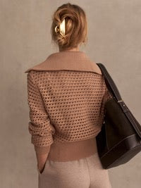 Eloise Full Zip Warm Taupe