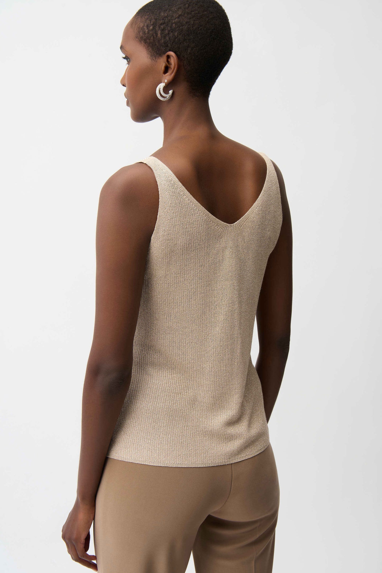 Metallic Knitted Camisole Cream