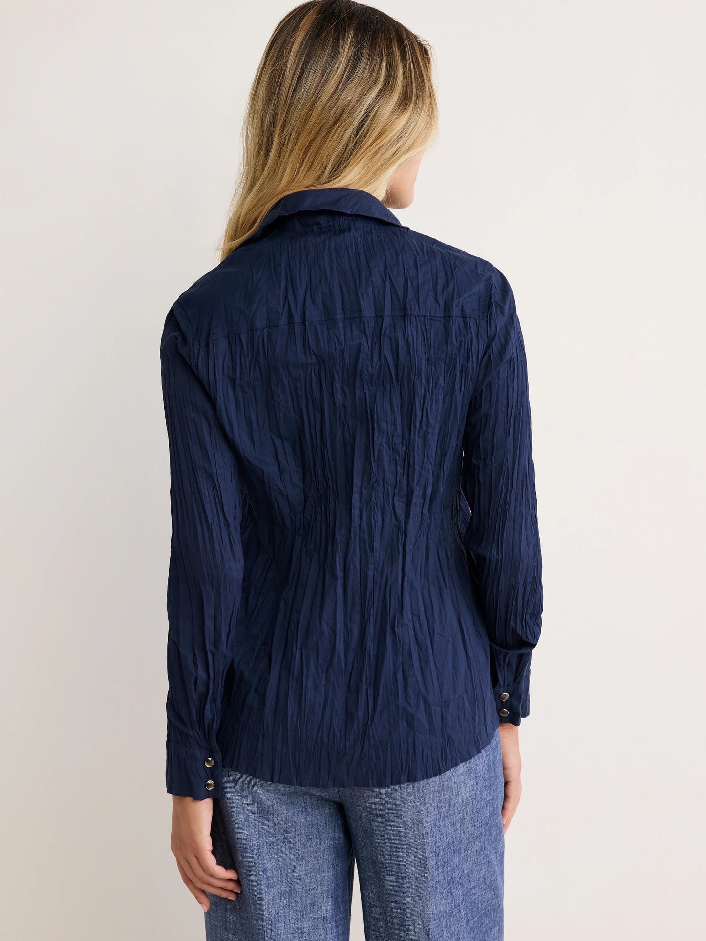 Crinkle Shirt Navy