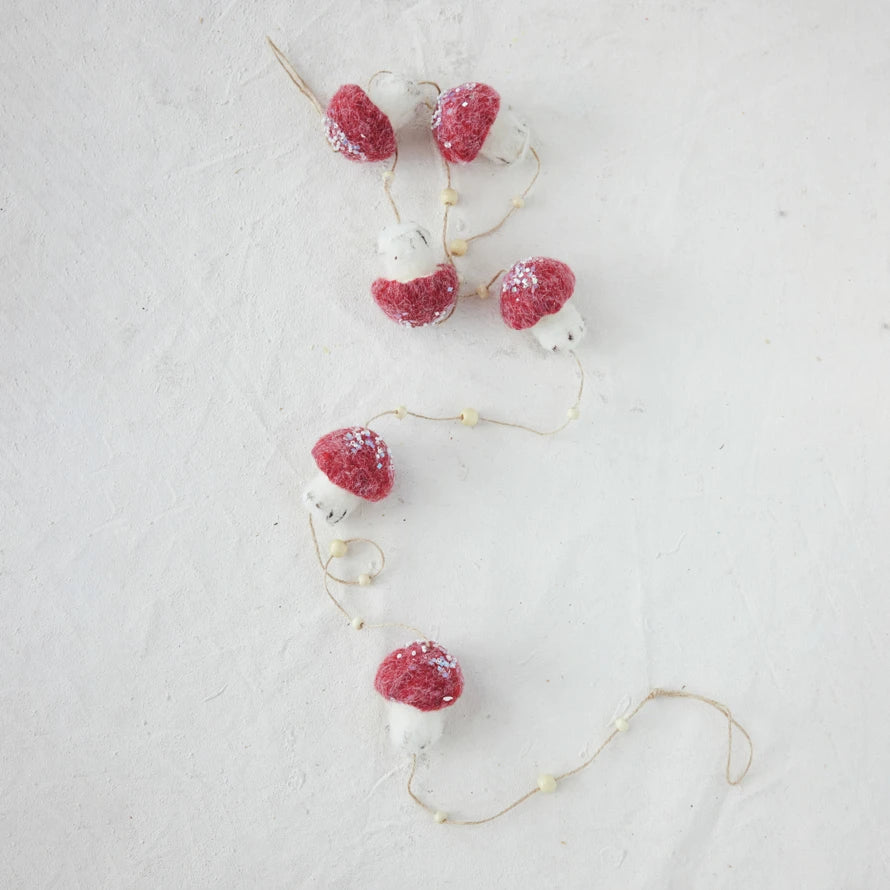 Felt Mushroom Garland