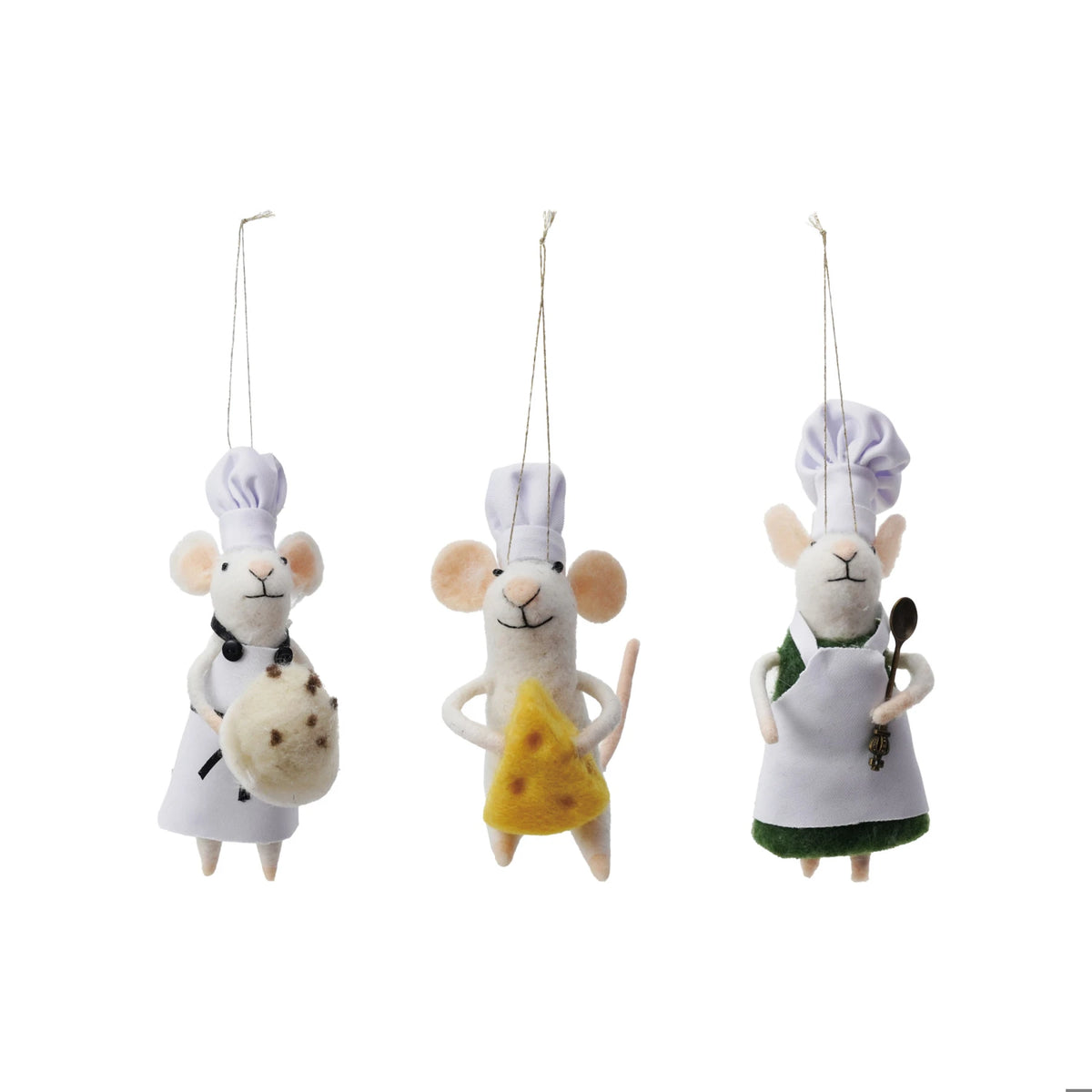 Chef Mouse Ornament, 3 Styles