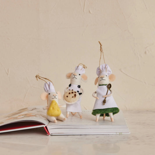 Chef Mouse Ornament, 3 Styles